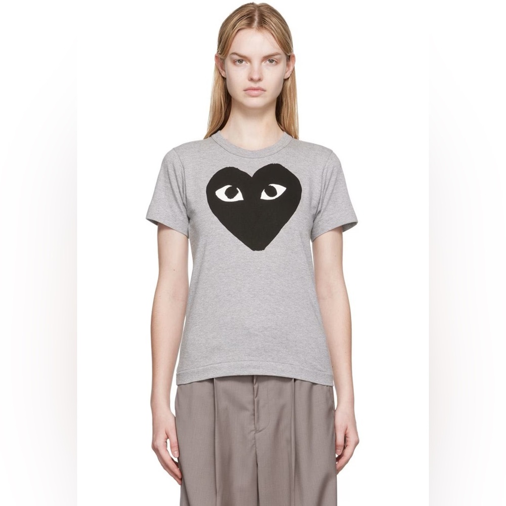 Come des garçons play black heart tee shirt grey - Picture 8 of 12